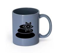 AYUEHBN céramique Tasse, tasse à café/thé Flower Stones Spa Salon de Massage Zen Relax Oriental （11oz/320ml） Lave-vaisselle et micro-ondes, pour le bureau et la maison Blaugrau