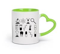 AYUEHBN céramique Tasse, tasse à café/thé Laboratoire de chimie de l'école universitaire des sciences （11oz/320ml） Cappuccino, latte macchiato, thé, expresso Vert