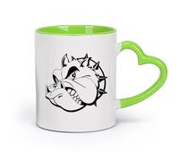 AYUEHBN céramique Tasses à café en grès avec anse Collier pour animal de compagnie Wicked Dog Great （11oz/320ml） Pour thé, café et boissons chaudes Vert