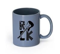 AYUEHBN céramique Tasses à café en grès avec anse Guitare électrique Musique Rock Paroles Forever Free （11oz/320ml） Tasse à café en céramique pour cappuccino, thé, lait Blaugrau