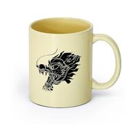 AYUEHBN céramique Tasses à café en grès avec anse Tête de dragon chinois de style asiatique pour adolescent （11oz/320ml） Pour expresso, service à thé Beige