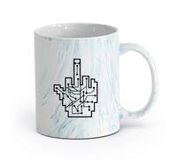 AYUEHBN céramique Tasses à café en porcelaine Chip Wichser, majeur, Stinkefinger, va te faire foutre （11oz/320ml） Cappuccino, latte macchiato, thé, expresso Marmorblau