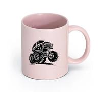 AYUEHBN céramique Tasses à café en porcelaine Garage de Monster Truck à traction intégrale de dessin animé （11oz/320ml） Pour le thé Café chaud Rose