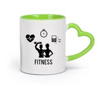 AYUEHBN céramique Tasses à café et à thé Centre de gymnastique, de remise en forme, de beauté du corps, de sport et de santé （11oz/320ml） Café ou cadeau Vert