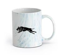 AYUEHBN céramique Tasses à café, thé, café Résumé Chien en colère Accueil Animal de compagnie （11oz/320ml） Café, thé, latte, lait, cacao, jus et autres boissons chaudes Marmorblau