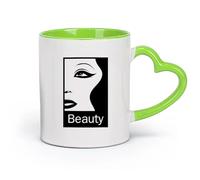 AYUEHBN céramique Tasses à chocolat chaud Salon de beauté et de coiffure pour femmes, style de mode et fille （11oz/320ml） Adapté au micro-ondes Vert