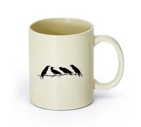 AYUEHBN céramique Tasses à thé, à café et à chocolat chaud Branche d'arbre Oiseaux Corbeaux Gothique （11oz/320ml） Cadeau de bureau unique pour femme et homme Hellgelb
