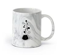 AYUEHBN céramique Tasses à thé, à café et à chocolat chaud École de chimie, sciences, atomes et molécules （11oz/320ml） Tasse à café en céramique pour cappuccino, thé, lait Marmorschwarz