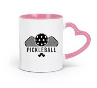 AYUEHBN céramique Tasses à thé, à café et à chocolat chaud Pickleball Type de sport Jeu Raquettes de tennis （11oz/320ml） Cadeau pour homme ou femme Rose