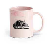 AYUEHBN céramique Tasses à thé, à café et à chocolat chaud Service de camionnage de camions American Driver （11oz/320ml） Pour le bureau et la maison Marmorrosa