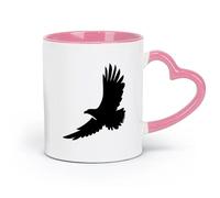 AYUEHBN céramique Tasses à thé, à café et à chocolat chaud Symbole tribal d'oiseau volant d'aigle de faucon （11oz/320ml） Lave-vaisselle et micro-ondes Rose