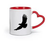 AYUEHBN céramique Tasses à thé, à café et à chocolat chaud Symbole tribal d'oiseau volant d'aigle de faucon （11oz/320ml） Lave-vaisselle et micro-ondes Rouge