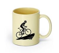 AYUEHBN céramique Tasses à thé, à café et à chocolat chaud Vélo de sport extrême Freestyle （11oz/320ml） Cadeau humoristique pour les amateurs de café, les collègues et les amis Beige