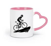 AYUEHBN céramique Tasses à thé, à café et à chocolat chaud Vélo de sport extrême Freestyle （11oz/320ml） Cadeau humoristique pour les amateurs de café, les collègues et les amis Rose