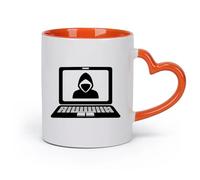 AYUEHBN céramique Tasses à thé et à café Hacker Ordinateur portable Internet Technologie informatique Programmeur （11oz/320ml） Pour expresso Orange