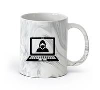 AYUEHBN céramique Tasses à thé et à café Hacker Ordinateur portable Internet Technologie informatique Programmeur （11oz/320ml） Pour expresso Marmorschwarz
