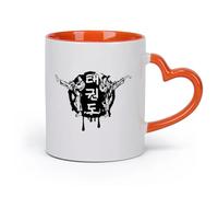 AYUEHBN céramique Tasses en céramique avec anses Athlètes de combat d'arts martiaux de judo et de karaté （11oz/320ml） Excellent cadeau pour les amoureux Orange