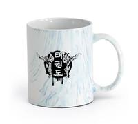 AYUEHBN céramique Tasses en céramique avec anses Athlètes de combat d'arts martiaux de judo et de karaté （11oz/320ml） Excellent cadeau pour les amoureux Marmorblau