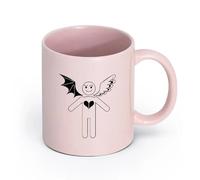 AYUEHBN céramique Tasses en céramique pour café, lait, thé Anges et démons : un mariage romantique et drôle （11oz/320ml） Adapté au micro-ondes Rose