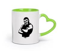 AYUEHBN céramique Tasses en céramique pour café, lait, thé Boxe Tough Guy Boxer Sport （11oz/320ml） Parfait pour les cuisines, restaurants et cafés, excellente idée cadeau Vert