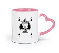 AYUEHBN céramique Tasses en céramique pour café, lait, thé Cartes à jouer Ace Poker Gambler Skull King （11oz/320ml） Cappuccino, latte macchiato, thé, expresso Rose