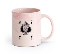 AYUEHBN céramique Tasses en céramique pour café, lait, thé Cartes à jouer Ace Poker Gambler Skull King （11oz/320ml） Cappuccino, latte macchiato, thé, expresso Marmorrosa