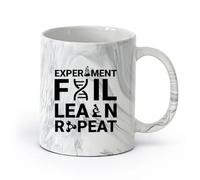 AYUEHBN céramique Tasses en céramique pour café, lait, thé Chimie Tout Expérimenter Apprendre le Lettrage （11oz/320ml） Bureau, maison, café, lave-vaisselle et micro-ondes Marmorschwarz