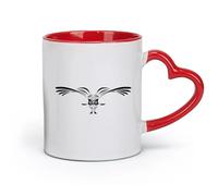 AYUEHBN céramique Tasses en céramique pour café, lait, thé Pépinière de hiboux Night Bird Wings （11oz/320ml） Élégant et durable - Compatible micro-ondes et lave-vaisselle Rouge