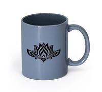 AYUEHBN céramique Tasses en céramique pour café, lait, thé Salle des fleurs du bouddhisme Lotus Yoga （11oz/320ml） Tasse à café en céramique pour cappuccino, thé, lait Blaugrau