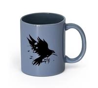 AYUEHBN céramique Tasses en grès pour café, thé Black Bird Studio Flying Raven Ripper Style gothique （11oz/320ml） Pour thé, café et boissons chaudes Blaugrau