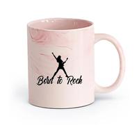 AYUEHBN céramique Tasses en grès pour café, thé Concert de guitare électrique Girl Born To Rock Music （11oz/320ml） Cappuccino, latte macchiato, thé, expresso Marmorrosa