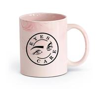 AYUEHBN céramique Tasses pour la maison et le bureau Magasin d'optique et d'ophtalmologie Healthy Eyes Care （11oz/320ml） Adapté au micro-ondes Marmorrosa