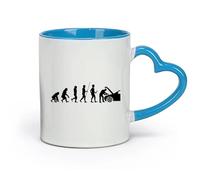 AYUEHBN céramique Tasses pour la maison et le bureau Service de réparation de voiture Evolution Man Fix （11oz/320ml） Idéal pour la maison, le bureau, les cafés, idées cadeaux Bleu