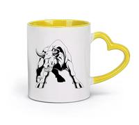 AYUEHBN céramique Tasses pour la maison et le bureau Taureau en colère, animal de la tauromachie espagnole （11oz/320ml） Pour le bureau et la maison Jaune