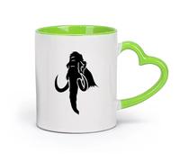 AYUEHBN céramique Tasses pour la maison et le bureau Tête d'animal ancienne Défense d'éléphant et de mammouth （11oz/320ml） Pour hommes et femmes Vert