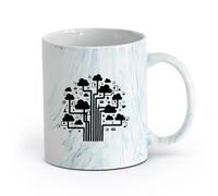 AYUEHBN céramique Tasses tendance pour thé et café Internet Cloud Technologie Communication Informatique （11oz/320ml） Pour thé, café et boissons chaudes Marmorblau