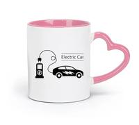 AYUEHBN céramique Tasses tendance pour thé et café Voiture électrique Station de recharge électrique Véhicule （11oz/320ml） Pour le bureau et la maison Rose