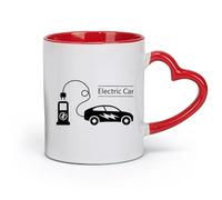 AYUEHBN céramique Tasses tendance pour thé et café Voiture électrique Station de recharge électrique Véhicule （11oz/320ml） Pour le bureau et la maison Rouge
