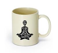 AYUEHBN céramique Tasses tendance pour thé et café Yoga de méditation et de bonheur de l'âme, posture du lotus （11oz/320ml） Pour expresso, service à thé Hellgelb