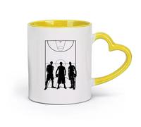 AYUEHBN céramique Verres en céramique pour la maison Jeu Sport Équipe de basket-ball Joueur de terrain （11oz/320ml） Utilisation au café ou au restaurant Jaune