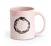 AYUEHBN céramique Verres en céramique pour la maison Ouroboros Serpent Dragon Ancien Symbole de l'Infini （11oz/320ml） Pour café, flocons d'avoine, thé, facile à nettoyer Marmorrosa