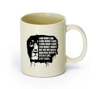 AYUEHBN Coffret cadeau pour tasse à latte avec anse Inscription Lion Animal Ma Vie Homme （11oz/320ml） Parfait pour les cuisines, restaurants et cafés, excellente idée cadeau Hellgelb