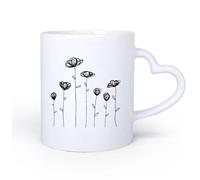 AYUEHBN Coffret cadeau pour tasse à latte avec anse Pépinière Jardin de Fleurs Naturel 11oz/320ml Pour café, soupe, thé, lait, latte, chocolat chaud, pour femmes et hommes