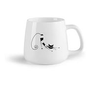 AYUEHBN Fruta de cerámica Taza de Café con Asa - Cerámica Clásica Gato Gatito Mascotas Abstracto Animal El Mejor （14oz/400ml） Para leche, té, cola y agua