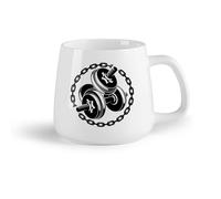 AYUEHBN Fruta de cerámica Taza de Café con Asa - Cerámica Clásica Mancuernas Gimnasia en casa Fitnesscenter （14oz/400ml） Café, té, latte, leche, cacao, zumo y otras bebidas calientes