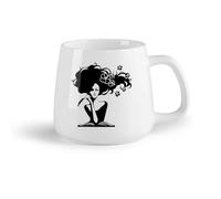 AYUEHBN Fruta de cerámica Taza de Cerámica para Café, Té y Cacao Libro de escritora romántica Mujer Inicio n （14oz/400ml） Ideal para usar en casa y la oficina