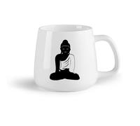 AYUEHBN Fruta de cerámica Taza de Cerámica para Regalo, Taza para Latte con Asa Meditación budista de Buda （14oz/400ml） Regalo único de oficina para mujeres y hombres