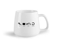 AYUEHBN Fruta de cerámica Taza de té Comer, dormir, montar, repetir, habitación de la cueva del hombre motero （14oz/400ml） Regalo para hombre o mujer