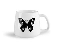 AYUEHBN Fruta de cerámica Taza de té latte de porcelana Sala de meditación de yoga Yin Yang Zen Butterfly （14oz/400ml） Ideal para el hogar, la oficina, cafeterías, ideas de regalo