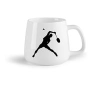AYUEHBN Fruta de cerámica Taza de Té y Café Genial Tenis Atleta Deportista Jugador Raqueta Deportes Juego （14oz/400ml） Tazas de cerámica para el hogar o el trabajo